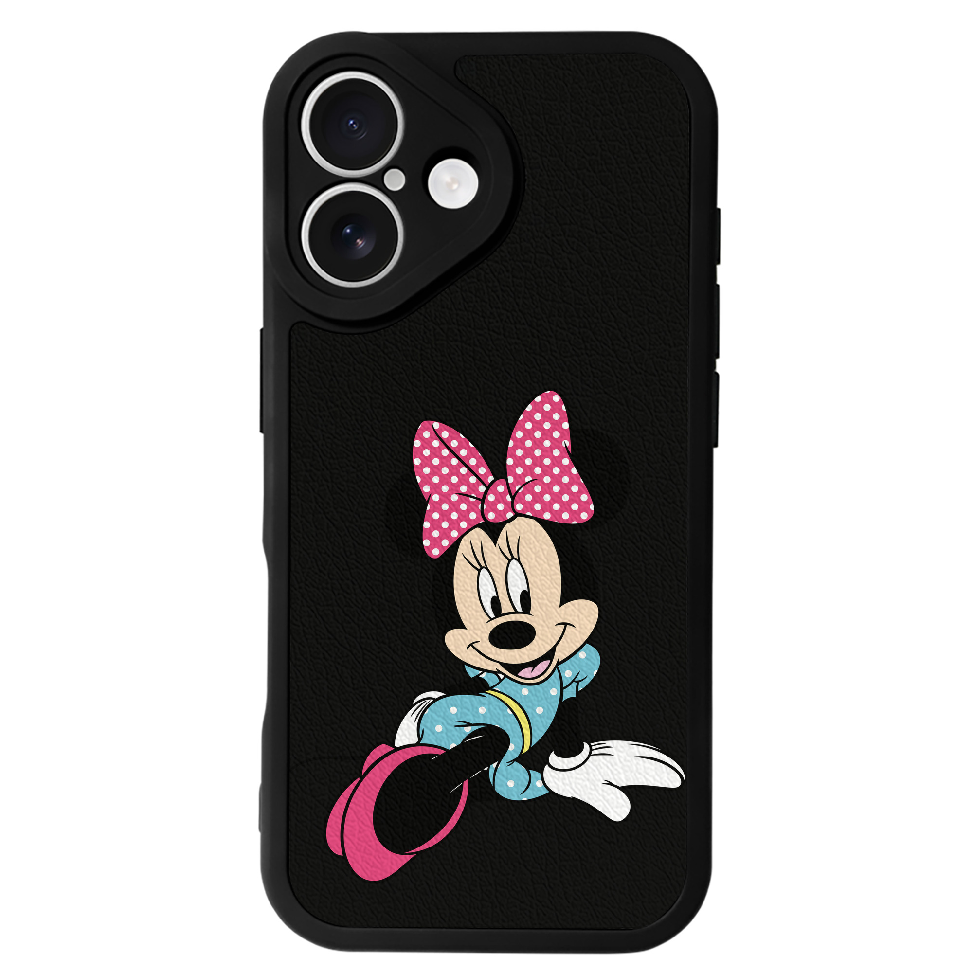 （画像用） ミッキーマウス Mickey Mouse 【iPhone 16シリーズ対応】シリコンスマホケース（レザー調） 材質：シリコン